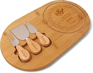 Deconox Bambu Peynir Sunum Tabağı, Meyve Yiyecek Tahta Sunum Tabağı 4 Parça | Doğal Şık Bambu Peynir Sunum Tabağı - Lezzetli Atıştırmalıklarınızı Şık Bir Şekilde Sunun! ürün görseli 1