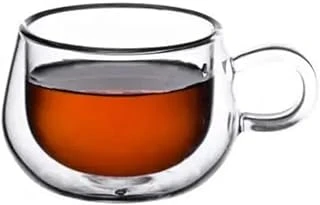 Çift Cidarlı 200 Ml Kulplu Cam Bardak, Neskafe Fincanı, Çay Kupası, 1 Adet - 12673 ürün görseli 1