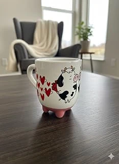İnek Kupa 07 El Yapımı 3D Parlak Kupa - El Yapımı Seramik Kupa ürün görseli 1