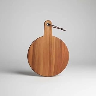 Deconox Akasya Ahşap Yuvarlak Sunum Tabağı (20X30 Cm) | Doğal Saplı Peynir, Şarküteri, Pizza Meze Servis Tahtası | Küçük Boy Ahşap Sunumluk (1.2 Cm Kalınlık) ürün görseli 1