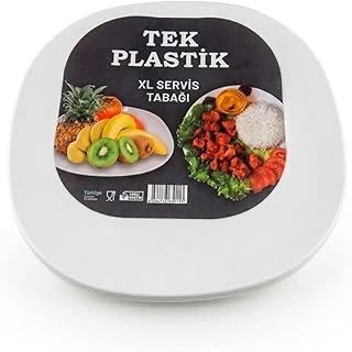 Sert Plastik Servis Tabak 6'Lı Set 25 Cm – Kırılmaz, Yıkanabilir, Piknik, Servis Sunum Tabağı ürün görseli 1