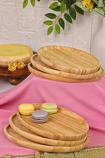 Bambum 6'Lı Yuvarlak Servis Tabağı Seti – Kahvaltı, Pasta Sunum Tabakları Büyük ürün görseli 1
