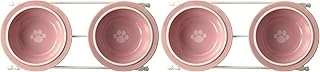 Petrageous 44355 Toftees Paws Diner With Two 1-Cup Bulaşık Makinesinde Yıkanabilir Taş Kase Kapasitesi 10,75 İnç Uzunluk 5,25 Cm Uzunluğunda, Ekstra Küçük Küçük Köpekler Kediler Için, Beyaz ürün görseli 1