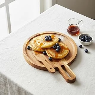 Deconox Doğal Akasya Yuvarlak Peynir Sunum Tahtası Seti – 19 Cm Ahşap Servis Tepsisi, Yanında Özel Peynir Bıçağı İle (2 Parça Mini Set) ürün görseli 1