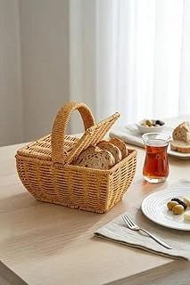 Digithome Dikdörtgen Hasır Rattan Mini Kulplu Organizer Sepet - Bb6067 ürün görseli 1