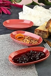 6 Adet Porselen Yeni Özgün Tasarım Özgün Fırın Boyama Çerez Sunum Kahvaltı Seti (Bordo) ürün görseli 1