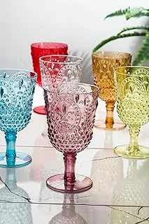 Akrilik Renkli 6Lı Kadeh & Su Meşrubat Kahve Yanı Bardağı 450 Ml ( Cam Değildir ) ürün görseli 1
