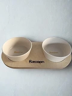Raccoon Zeus 13 Cm Çift Tablalı Beyaz Köpekler Için Seramik Mama/Su Kabı ürün görseli 1