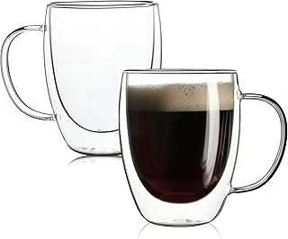 350Ml Çift Katmanlı Kulplu Cam Bardak ürün görseli 1