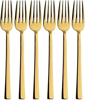 Tatlı Çatal Seti, Gold Renkli, 6 Adet Çatal Seti, Çelik, 16 Cm, Metalik Gold, Paslanmaz, Kutulu ürün görseli 1