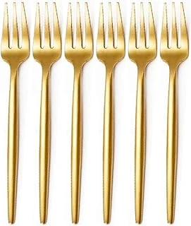 Limon Fondü Çatalı Seti, Çelik, 13 Cm, Altın Kaplama, Sarı, 6 Parça ürün görseli 1