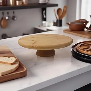 Deconox Ayaklı Yüksek Bambu Sunum Tabağı | Yükseltici Ayaklı Bambu Sunum Tepsisi – Doğal, Şık Dayanıklı (20Cm*20Cm*6Cm) ürün görseli 1