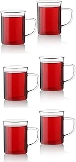 Orret 6'Lı Borosilikat Cam Kupa – Isıya Dayanıklı Termisil Çay Kahve Bardağı Seti, Şeffaf Cam Kupa, Sıcak Soğuk İçecekler İçin Dayanıklı Bardak Takımı (6 Adet) ürün görseli 1