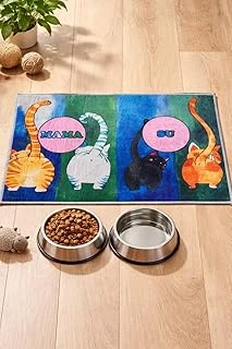Renkli Mama Matı, Servis Altlığı, Su Mama Kabı Paspası, Oyun Matı, Mama Paspası ürün görseli 1
