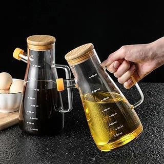 Mithra Life 2 Adet Bambu Kapaklı Borosilikat Cam Yağdanlık 900 Ml Mit1071 ürün görseli 1