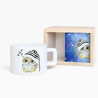 Giftmoda Ahşap Kutusunda Sevimli Baykuş Kupa Bardak ürün görseli 1