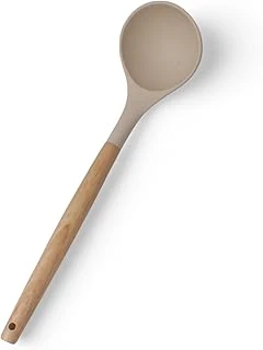 Deconox Bambu Saplı Silikon Kepçe, Bambu Uzun Silikon Çorba Sos Kepçesi 27Cm 3 Renk Seçenekli (Krem) ürün görseli 1