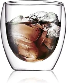 Yeni Tasarım Su Bardağı Çift Cidarlı 200 Ml Şeffaf Cam Bardak 1 Adet - 2771 ürün görseli 1