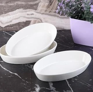 3 Lü Porselen Kayık Tabak Çerezlik 16 * 10Cm ürün görseli 1