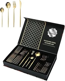 410 Çelik 24 Parça Gold Yemek Kaşık Çatal Seti Cin518Sr ürün görseli 1