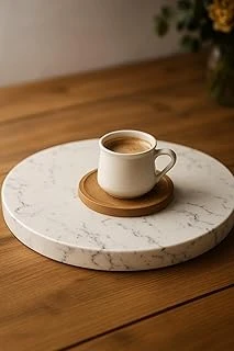Handcrafted White Marble Round Serving Board – Stone Cheeseboard, Elegant Charcuterie Platter, Pastry & Dessert Display – Non-Porous, Cool Surface For & Dining ürün görseli 1