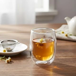 Deconox Çift Cidarlı (Double Wall) Cam Bardak - 350 Ml Isıya Dayanıklı Latte, Filtre Kahve Meşrubat Bardağı - El Yakmayan Terlemeyen Tasarım ürün görseli 1
