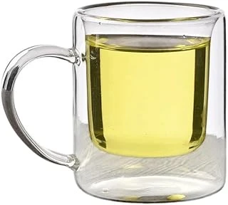 Çift Cidarlı Borosilikat Cam Kupa, 200 Ml, Beyaz, Modern, Latte, Filtre Kahve, Bitki Çayı, 1 Adet - 2837 ürün görseli 1