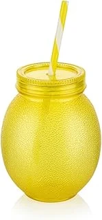 Deconox Akrilik Limon Pipetli Bardak 650Ml [1 Adet] | Ferahlatıcı Renkli 650Ml Akrilik Limon Pipetli Bardak - Yazın Serinletici Lezzetleri Deneyimleyin! ürün görseli 1