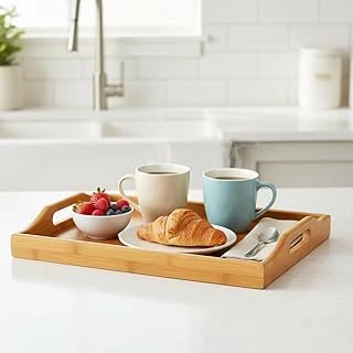 Deconox Bambu Dikdörtgen Sunum Tepsi 33X22X5 Cm, Sofra Tepsisi, Çay Tesisi, Bambu Daire Tepsi, ürün görseli 1