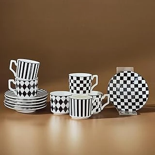 Geometrik 6 Kişilik, Siyah Beyaz ürün görseli 1