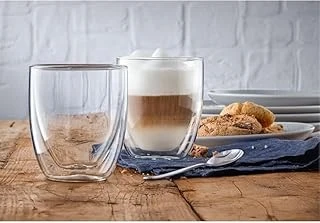 Çift Cidarlı Borosilikat Cam Kupa, Şeffaf, 350Ml, Kulpsuz, ürün görseli 1