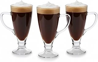 3’Lü Cam Kupa Seti 250 Ml – Ayaklı Şeffaf Kahve Tatlı Bardağı – Latte, Cappuccino, Sıcak Çikolata Için ürün görseli 1