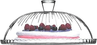 Pasabache Cam Kek Cam Cloche Kek Standı Pasta Kubbe Plaka Kapağı 32 Cm Desen ürün görseli 1
