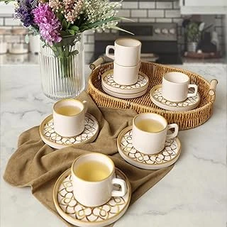 Keramika Worn Gold Stackable Çay Takımı 12 Parça 6 Kişilik 22968-23057 ürün görseli 1