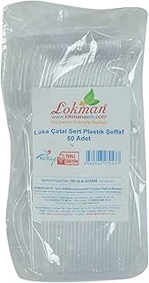 Lokmanavm Lüks Çatal Sert Plastik Şeffaf 50 Adet 1 Paket ürün görseli 1