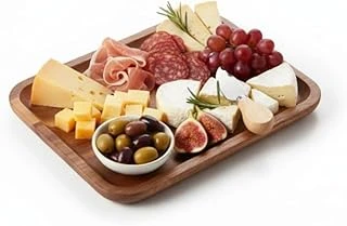Deconox Doğal Akasya Ağacından Sunum Tabağı, Akasya Meze Tabağı, Peynir Sunum Tabağı, Akasya Salata Tabağı (23Cm*17Cm*1.5Cm) ürün görseli 1
