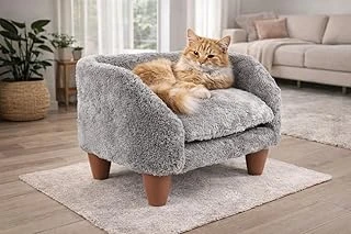 Gobypet Peluş Koltuğu – Yumuşak Lüks Yatağı, Çıkarılabilir Yıkanabilir Kılıf, Rahat Minder, Evcil Dostlar İçin Konforlu Yatak (Gri) ürün görseli 1