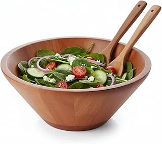 Deconox 23Cm Doğal Akasya Ağacı Salata Kasesi – El Yapımı Derin Ahşap Servis Karıştırma Kasesi | Meyve, Makarna, Çerez Sunumu | Çevre Dostu Mutfak Sofra Aksesuarı ürün görseli 1