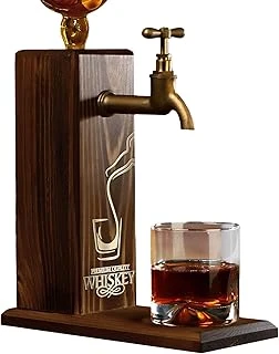 Bk Gift Özel Viski Baskılı Musluklu Doğal Ahşap Standı, Çeşmesi, Doğum Günü Hediyesi, Ev Hediyesi, İçecek Dispenseri ürün görseli 1