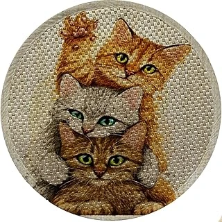 Desenli Çift Taraflı Tırmalama Paspası Yuvarlak Yellow 36 * 36 Cm ürün görseli 1