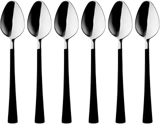 6 Parça Çay Kaşığı Seti, Paslanmaz Çelik, Gümüş Siyah, 11 Cm ürün görseli 1