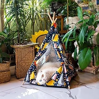 Gobypet Always The Best Çadırı, Evi Kolay Kurulum, Yıkanabilir Çadırı, Yatağı (Kedili Desen, Large) ürün görseli 1