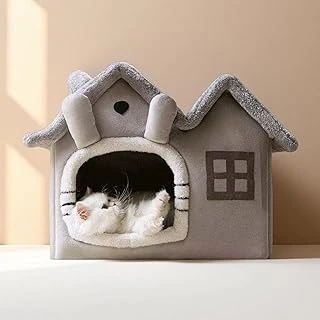 Oumo Villa Evi Peluş Kapalı Yatağı Minderli Katlanır (Gri) ürün görseli 1