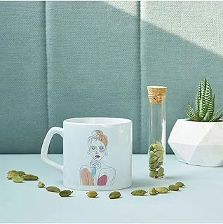Hediyesepeti Line Düşünen Kız Tasarımlı Porselen Kupa Bardak 7,5 Cm Yüksekliğine 8 Cm Çapına ürün görseli 1