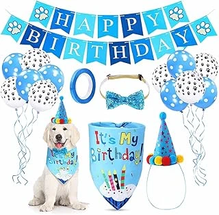 Evcil Hayvan Doğum Günü Süsleme Seti – Için Birthday Party Konsept Paketi – Balon, Happy Birthday Banner, Bandana, Papyon, Şapka Parti Aksesuarları ürün görseli 1