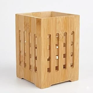 Bambu Kaşıklık, Mutfak Tezgahı Düzenleyici, Doğal Ahşap, 10X10X14 Cm ürün görseli 1