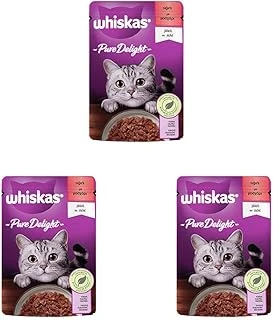 Whiskas Pouch Pure Delight Jöle İçinde Sığır Etli Yetişkin Konservesi 85 Gr 3Lü Paket ürün görseli 1