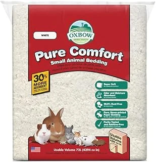 Oxbow Pure Küçük Hayvan Yatakları - Koku Nem Emici, Küçük Hayvanlar Için Tozsuz Yatak Takımı, Beyaz, 72 Litre Torba ürün görseli 1