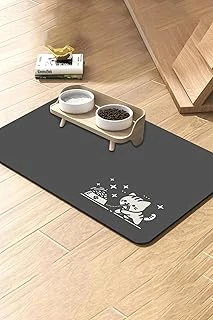 Mama Çeken Gri Renk Beslenme Matı Kaymaz Sıvı Geçirmez Mama Paspası 50X70Cm ürün görseli 1
