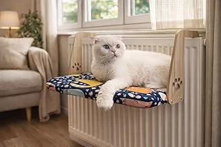 Gobypet Kalorifer Petek Radyatör Yatağı, Askılı Yatağı, Ahşap Taşıyıcılı Hamağı, Yumuşak Minderli Konforlu Desenli Tasarım ürün görseli 1